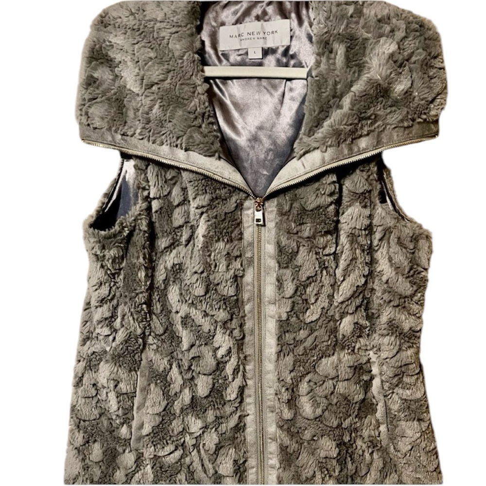 Marc New York Gray Faux Fur Vest